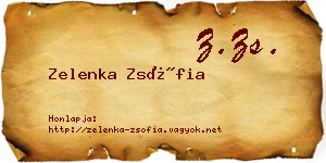 Zelenka Zsófia névjegykártya